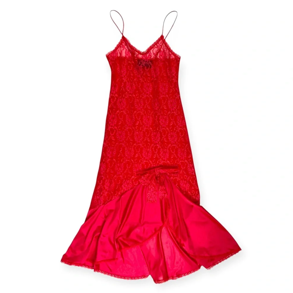 The International Boutique by Undercover Wear Vintage Red Lace Nightgown